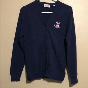 Vintage Haymaker Navy Blue Button Cardigan Sweater Adult Size 34 USA Made